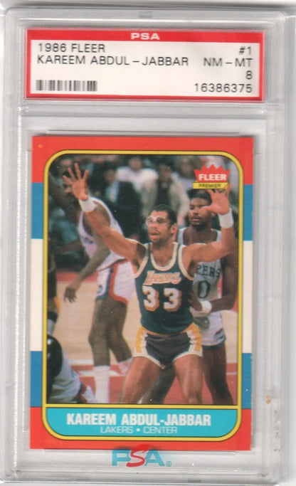Graded 1986 Fleer Kareem Abdul-Jabbar single card from Columbia Hobby eBay store