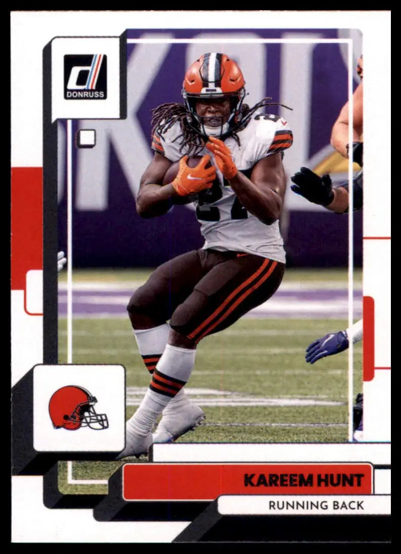 Kareem Hunt football card from 2022 Donruss Cleveland Browns series