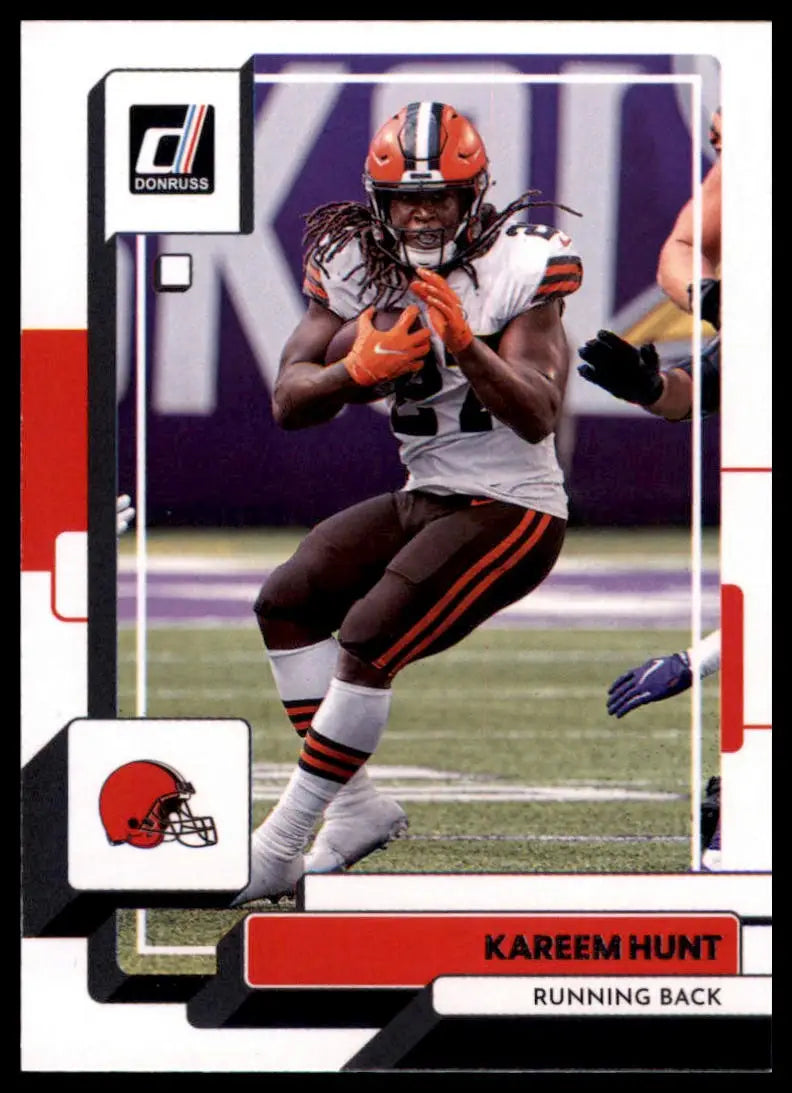 Kareem Hunt football card from 2022 Donruss Cleveland Browns series