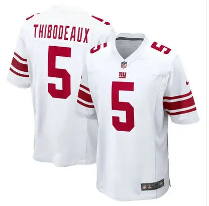 White Kayvon Thibodeaux New York Giants Nike jersey with red numbers and stripes