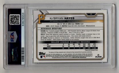 Graded KeBryan Hayes Bowman Chrome Auto baseball card PSA 10 Gem Mint auto