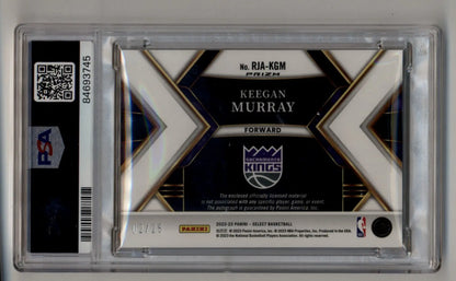 Keegan Murray 2022-23 Select Rookie Jersey Auto Tie-Dye 02/25 PSA 9 Mint Auto 10 - Singles