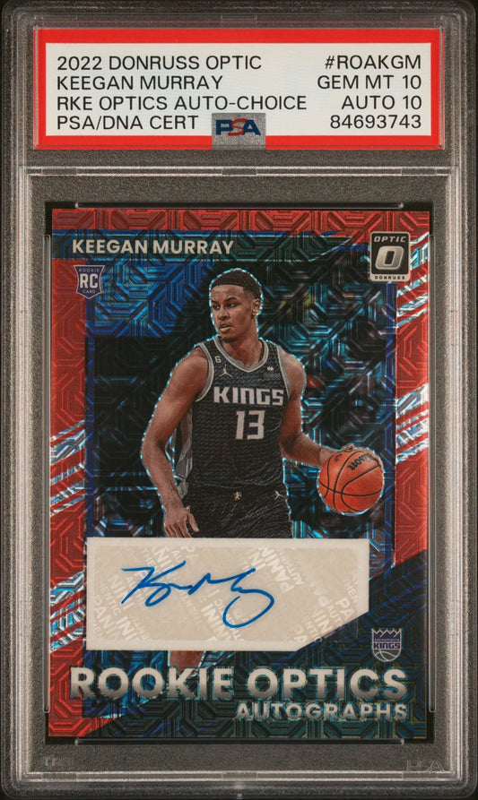 Keegan Murray 2022 Panini Optic Choice Auto PSA 10 Auto 10 - Singles