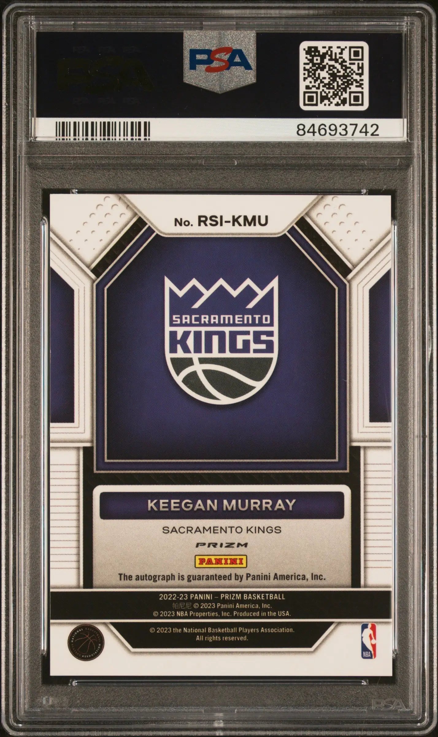 Keegan Murray 2022 Panini Prizm Choice Rookie Auto PSA 10 Auto 10 - Singles