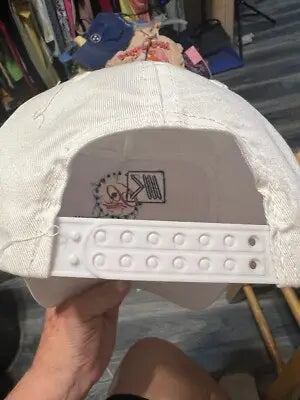 White baseball cap with adjustable snapback closure, Keesler Federal Credit Union style