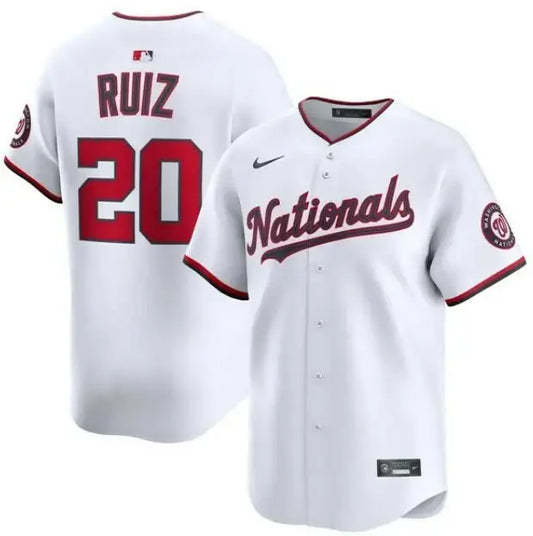 White Washington Nationals Keibert Ruiz Nike Alternate Limited Player Jersey with red Nationals script