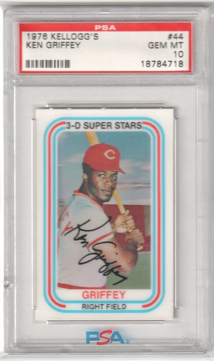 Graded Ken Griffey baseball card with PSA 10 GEM MINT from Columbia Hobby