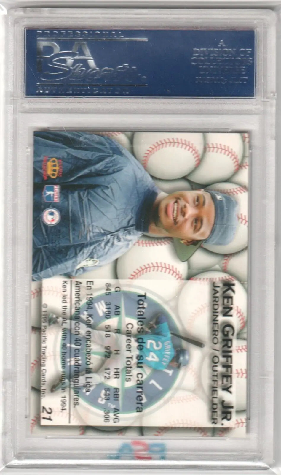 Graded Ken Griffey Jr. 1995 Pacific Gold Marquee Prism baseball card from Columbia Hobby ebay store