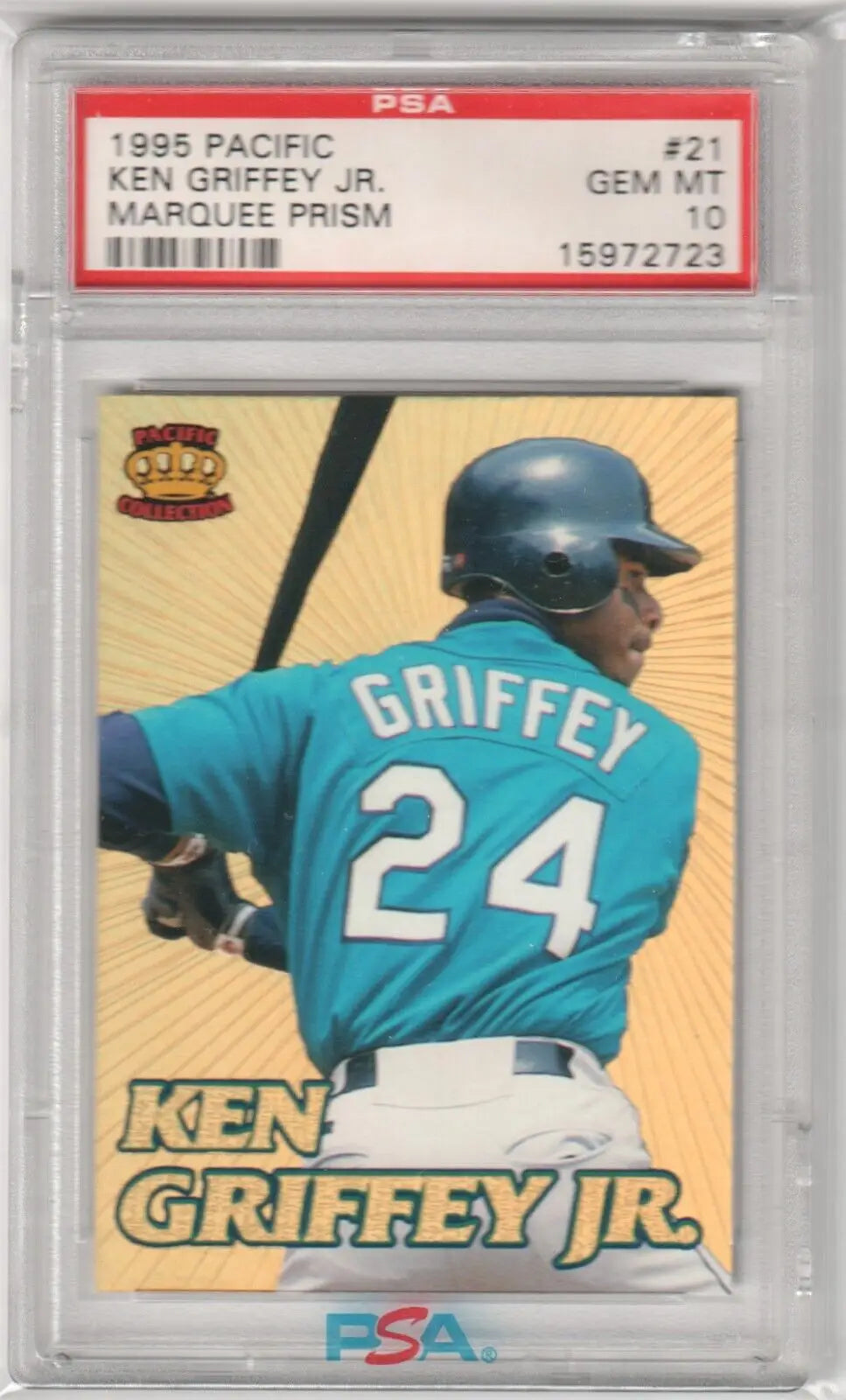 Graded Ken Griffey Jr. baseball card from Columbia Hobby’s ebay store, GEM MINT condition