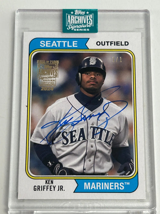 Signed Ken Griffey Jr. Topps Archives Signature Series Auto in protective case