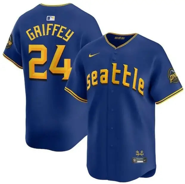Blue and gold Ken Griffey Jr. Seattle Mariners Nike City Connect Jersey