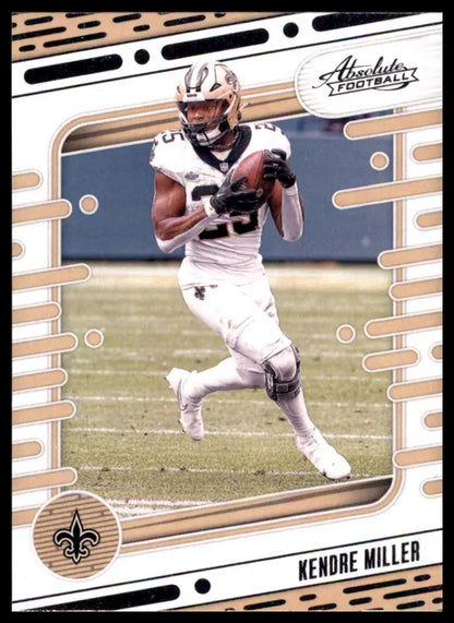 Kendre Miller football card from Panini Absolute 2024 featuring New Orleans Saints