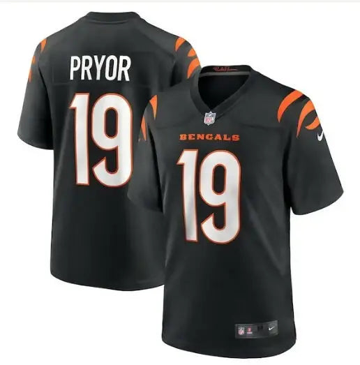 Black Cincinnati Bengals Kendric Pryor Nike Game Jersey with number 19 and Pryor on back
