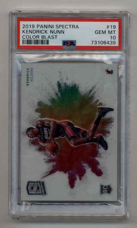 Kendrick Nunn 2019-20 Spectra Color Blast #19 PSA 10 Gem Mint basketball card design