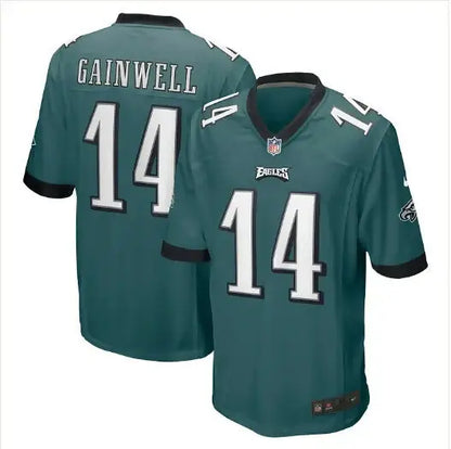 Teal and black Philadelphia Eagles Kenneth Gainwell jersey with GAINWELL 14 on back