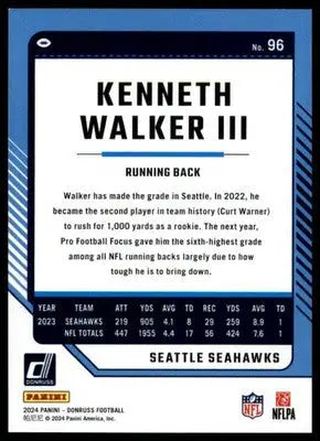 Kenneth Walker III 2024 Donruss #96 Seattle Seahawks