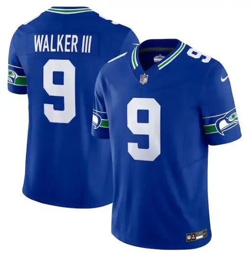 Blue Kenneth Walker III Seattle Seahawks Nike Vapor F.U.S.E. Limited Jersey with number 9