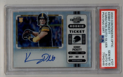 Kenny Pickett 2022 Contenders Optic Variation Silver Auto PSA 10 Gem Mint Auto 10 - Singles
