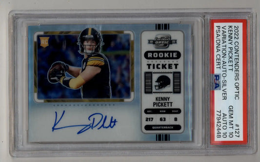 Kenny Pickett 2022 Contenders Optic Variation Silver Auto PSA 10 Gem Mint Auto 10 - Singles