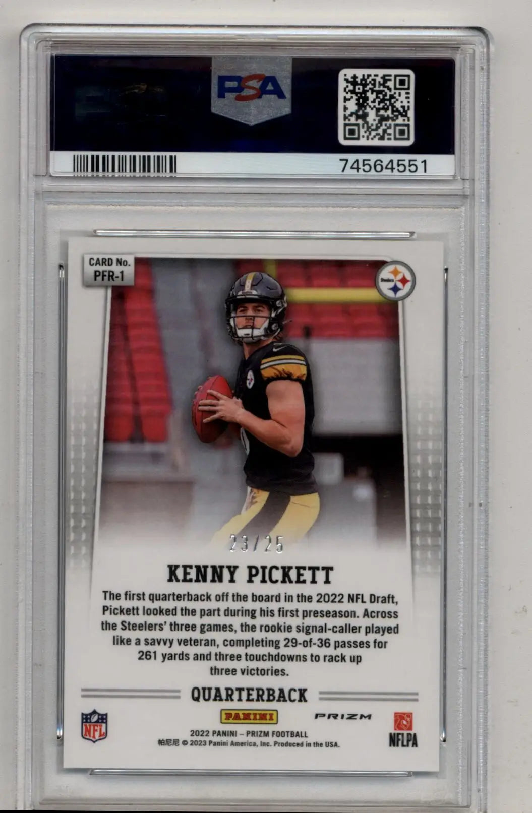 Kenny Pickett 2022 Prizm Flashback Rookie Mojo 23/25 PSA 10 Gem Mint - Singles