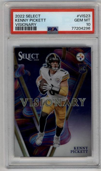 Kenny Pickett 2022 Select Visionary PSA 10 Gem Mint football card in Steelers uniform