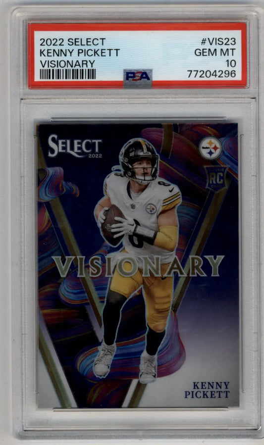 Kenny Pickett 2022 Select Visionary PSA 10 Gem Mint football card in Steelers uniform