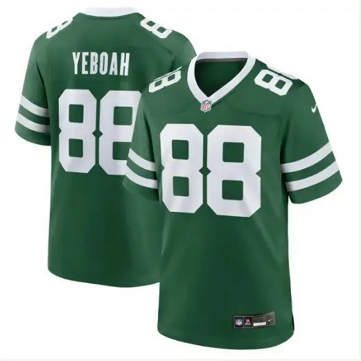 Kenny Yeboah York Jets Nike team game jersey in legacy green with white number 88 and stripes