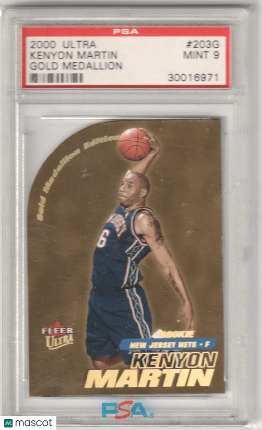 Graded Kenyon Martin basketball card 203G Gold Medallion PSA from Columbia Hobby