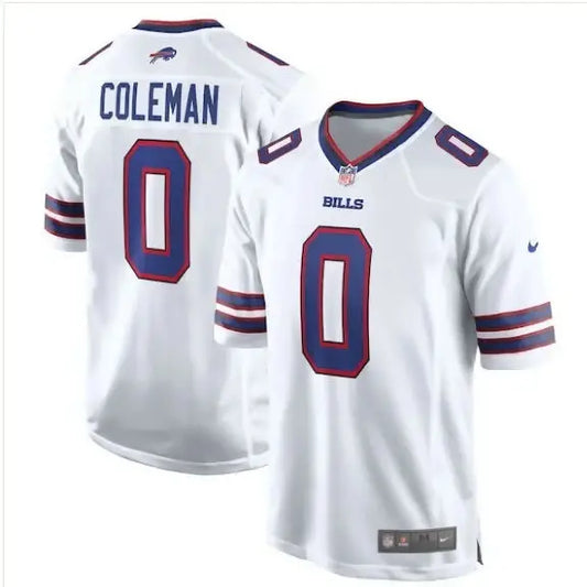 White Buffalo Bills Nike Game Jersey with COLEMAN and number 0 on the back
