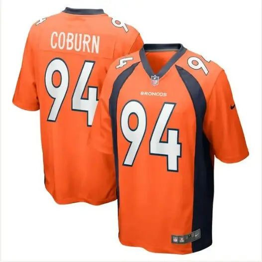 Orange Denver Broncos Keondre Coburn Nike Game Jersey featuring #94 football jersey