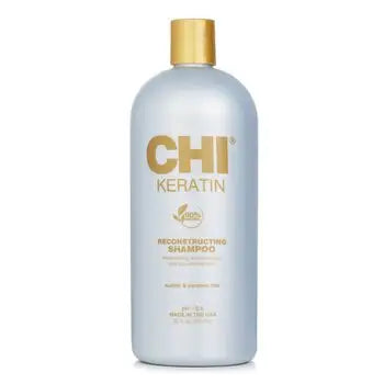 Bottle of CHI Keratin Reconstructing Shampoo in 946ml/32oz size for healthy hair
