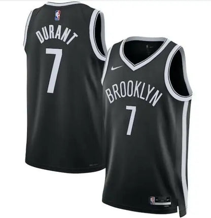 Black Kevin Durant Brooklyn Nets Nike Swingman Jersey with Durant 7 and Brooklyn 7 logos