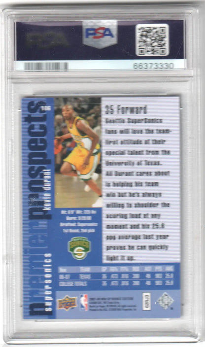 Graded Kevin Durant rookie edition basketball card from Columbia Hobby PSA 9 Mint