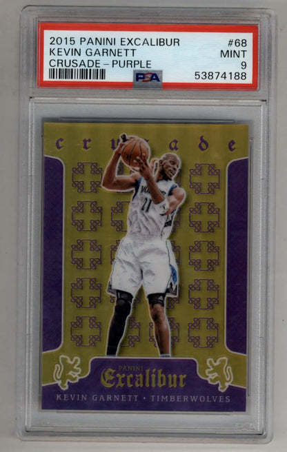 2015 Panini Excalibur Crusade Purple Kevin Garnett basketball card PSA 9 Mint