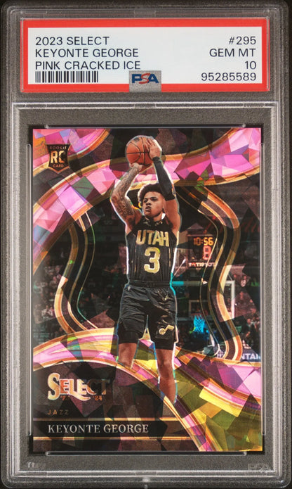 Keyonte George 2023 Panini Select Pink Cracked Ice Card PSA 10 Gem Mint