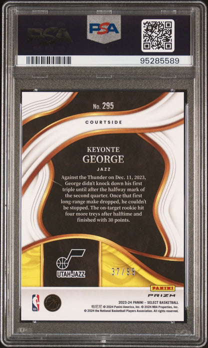 Graded Keyonte George 2023 Panini Select Pink Cracked Ice Basketball Card PSA 10