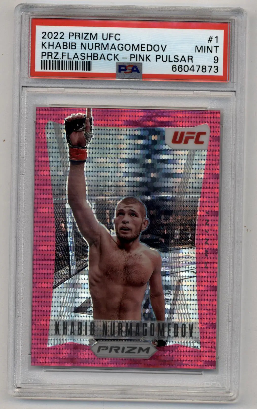 Khabib Nurmagomedov 2022 Prizm UFC Flashback Pink Pulsar 33/42 PSA 9 Mint - Singles