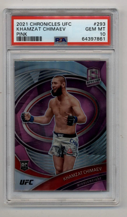 Khamzat Chimaev 2021 Chronicles UFC Pink #293 PSA 10 Gem Mint - Singles