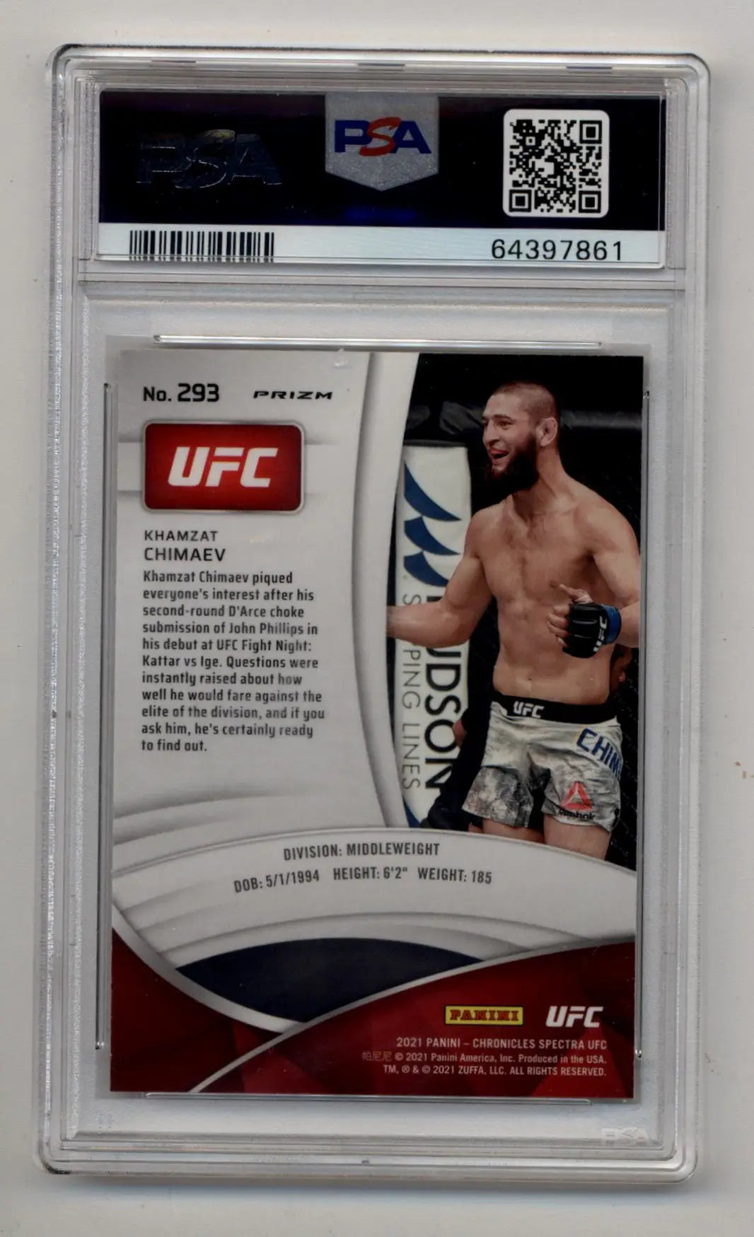 Khamzat Chimaev 2021 Chronicles UFC Pink #293 PSA 10 Gem Mint - Singles
