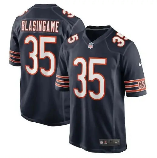 Dark blue Khari Blasingame Chicago Bears Nike Game Player Jersey with number 35