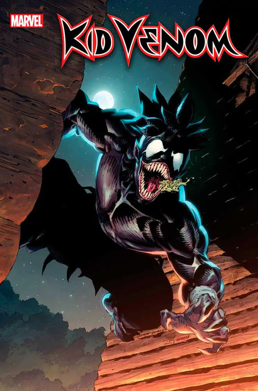 Menacing black symbiote creature on Kid Venom #1 Philip Tan Homage Variant trading cards
