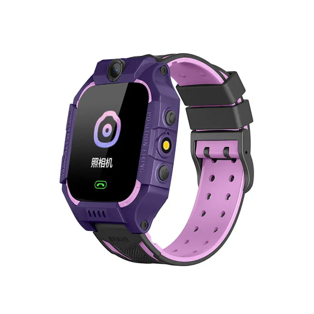 Purple and black Kids Smart Watch Q19 with camera and calling for kids safety