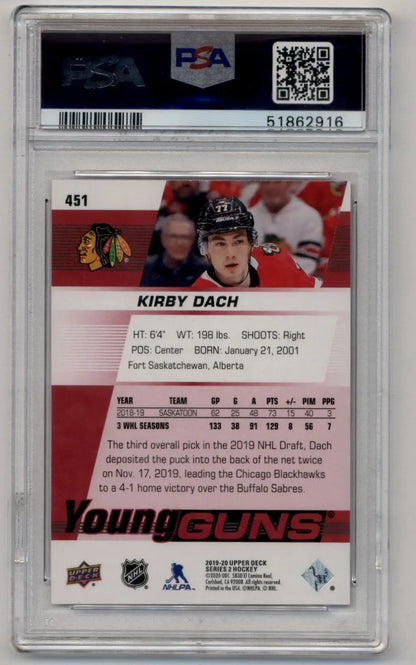 Kirby Dach 2019-20 Upper Deck Exclusives 053/100 #451 PSA 10 Gem Mint - Singles