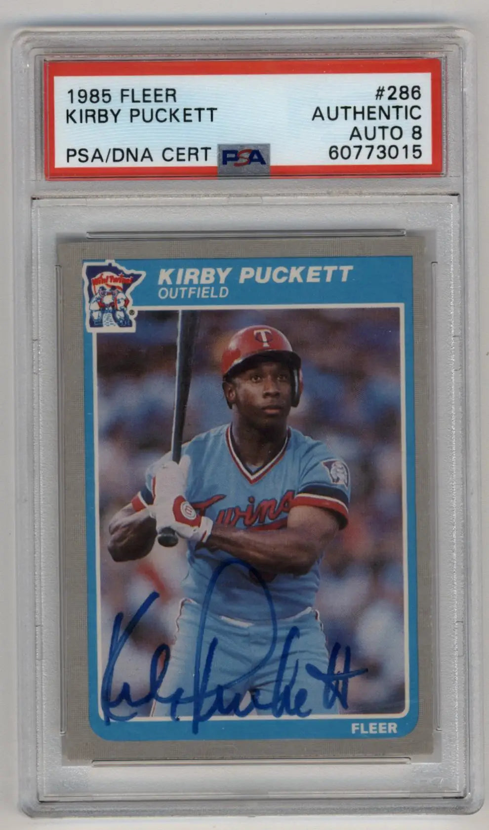 PSA DNA authentic 1985 Fleer Kirby Puckett rookie baseball card with autograph