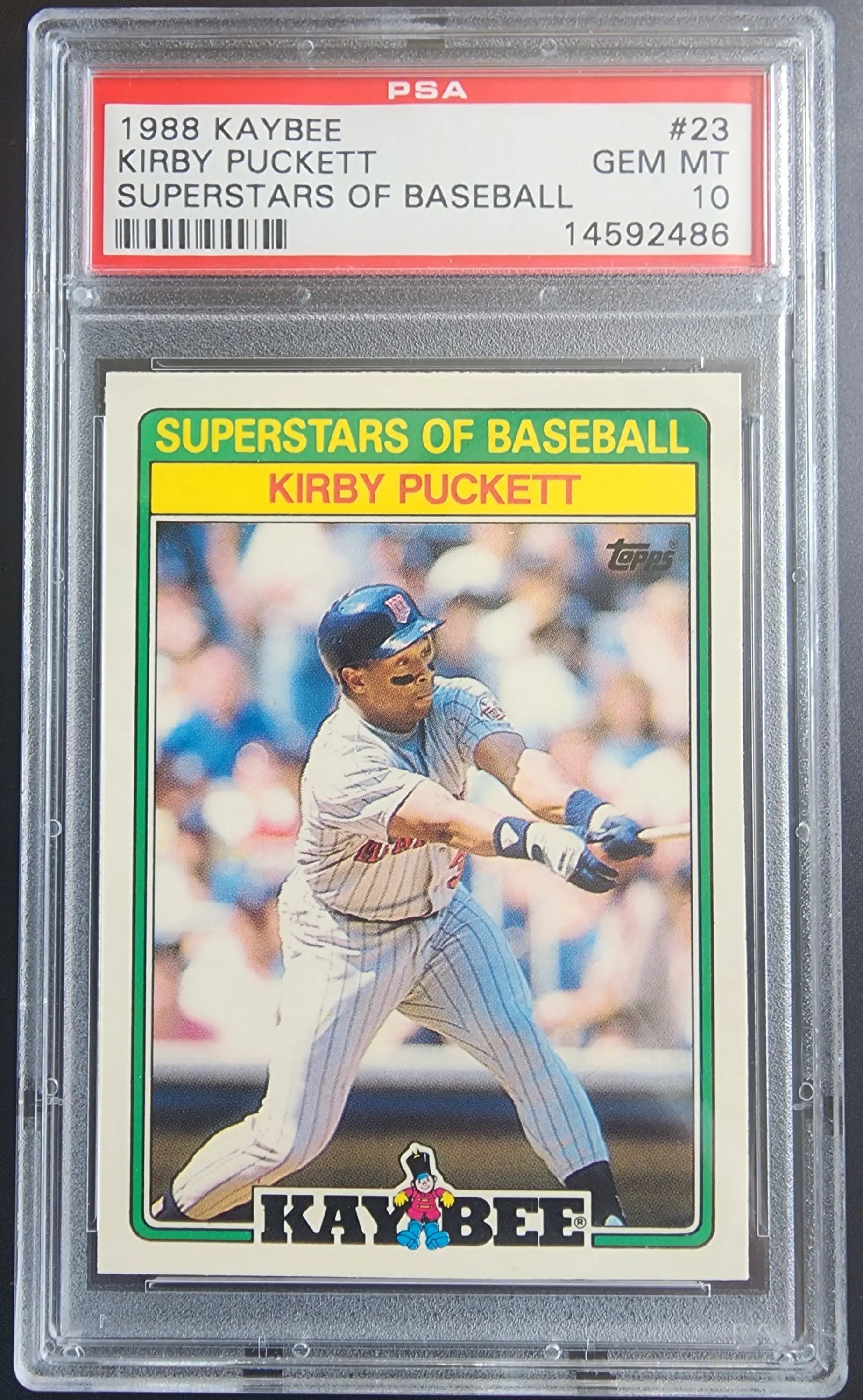 Professionally graded Kirby Puckett 1988 Kaybee Superstars PSA 10 Gem Mint baseball card
