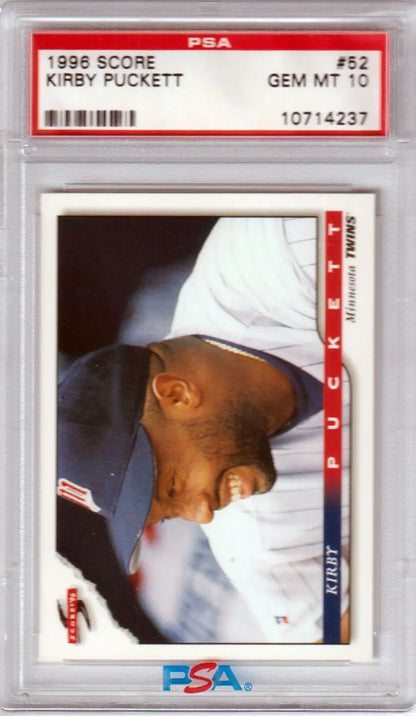 Graded Kirby Puckett baseball card from Columbia Hobby, PSA 10 Gem Mint status