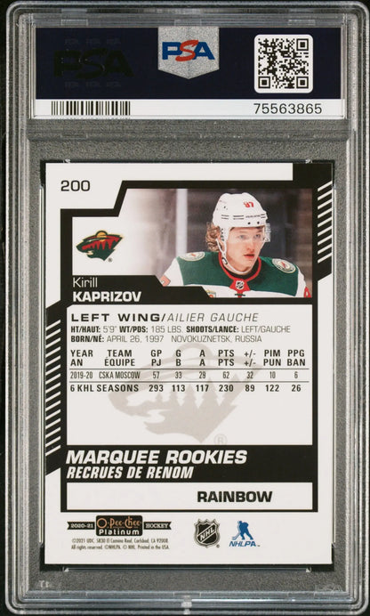 Kirill Kaprizov 2020 OPC Platinum #200 Rainbow PSA 10 Gem Mint - Singles