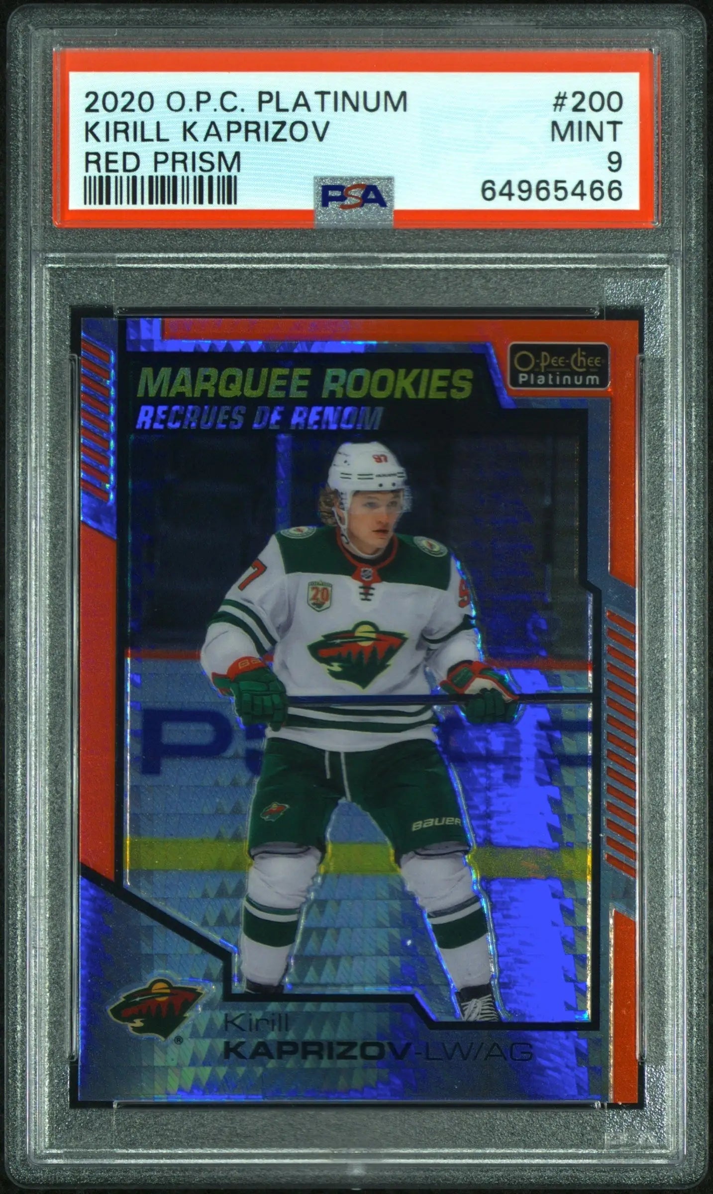 Kirill Kaprizov 2020 OPC Platinum #200 Red Prism PSA 9 Mint - Singles