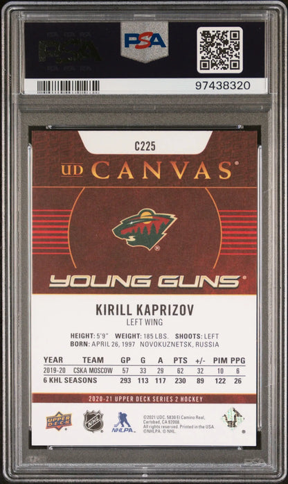 Kirill Kaprizov 2020 Upper Deck Canvas #C225 PSA 10 Gem Mint - Singles