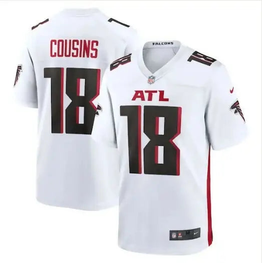 White Atlanta Falcons Kirk Cousins Nike Game Player Jersey on display